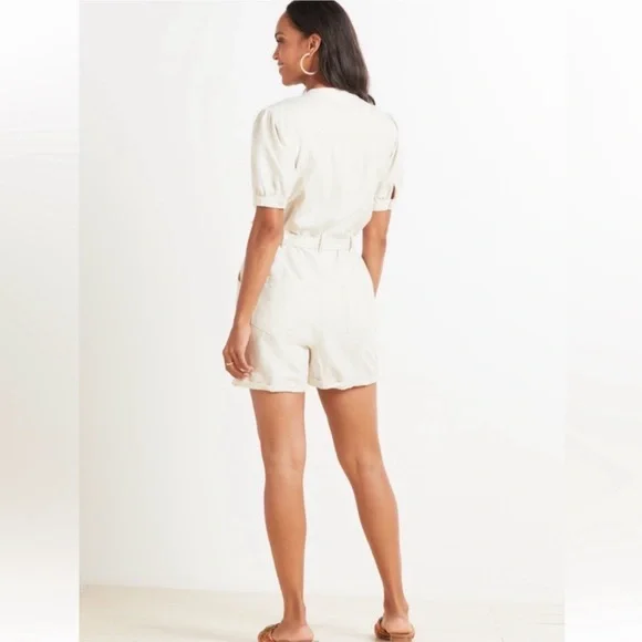 Sanctuary Cream Short Sleeve Romper - Picture 2 of 5